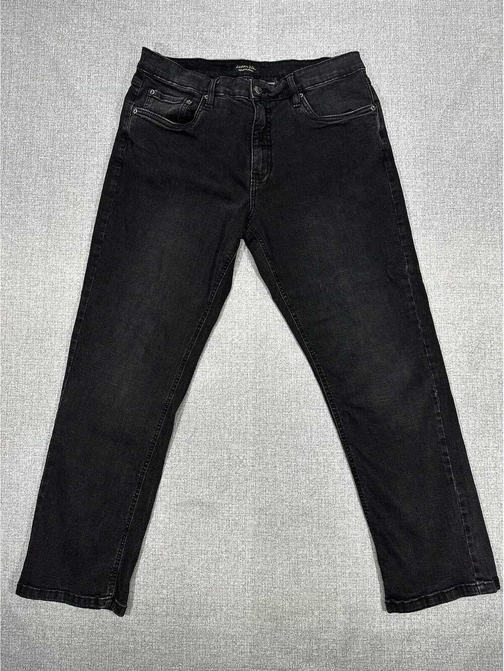 Urban Star Premium Black Jeans Men’s 34X28.5 Straight Slim Fit Stretch Denim